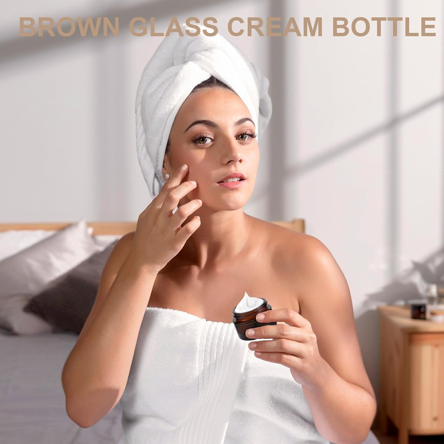 10 Tarros Vacíos De Cristal Ámbar, Tarros De Crema De 20 Ml/30 Ml, Frasco De Cristal Marrón, Con Adhesivo, Portátil, Rellenable, Color Marrón, Dispensador Para Loción, Crema, Cosméticos