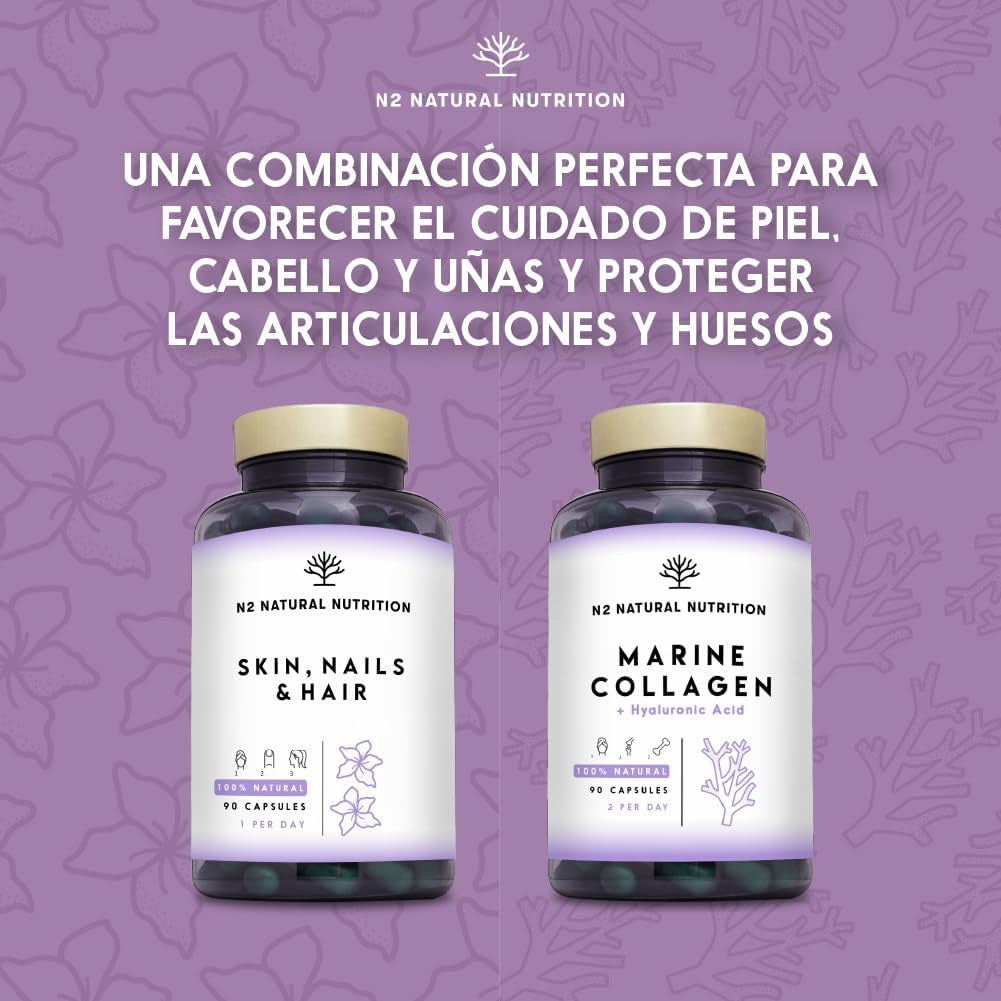 Biotina Zinc Selenio Hierro. Vitaminas Para El Cabello. Crece Pelo, Uñas Y Crece Barba. Cuidado De La Piel. Anticaida Cabello Hombre Y Mujer. Alta Concentración. 90 Cápsulas N2 Natural Nutrition