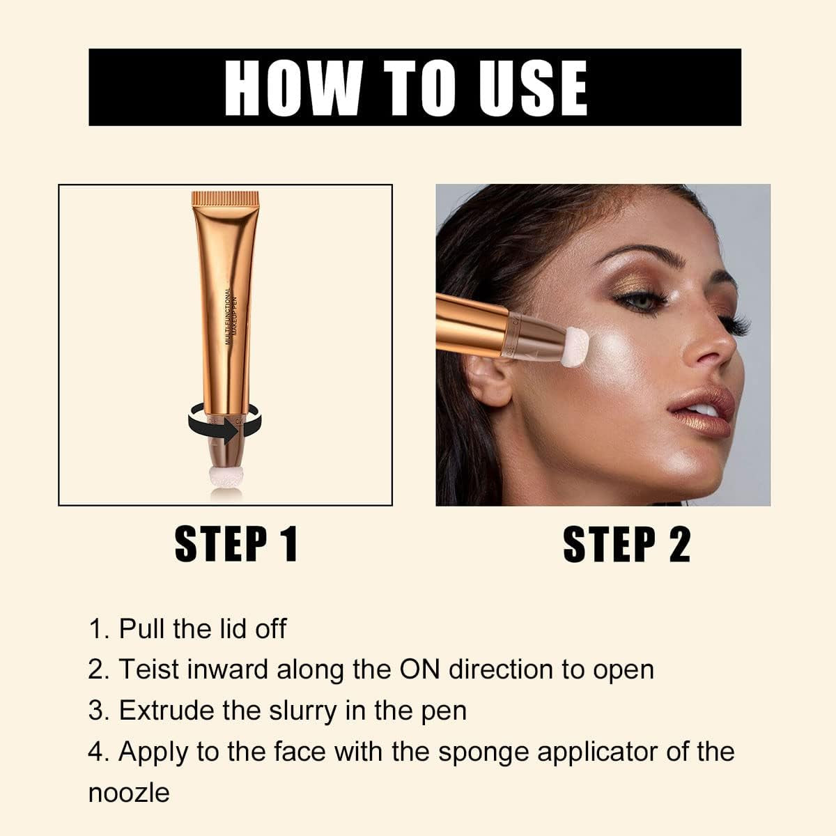 Líquido Contorno De Pared De Belleza, Pared De Belleza Líquida, Iluminador De Belleza, Contorno De Belleza, Varita, Iluminador De Contorno De Colorete, Barra Mágica Para Contorno De Crema, Con Cojín,