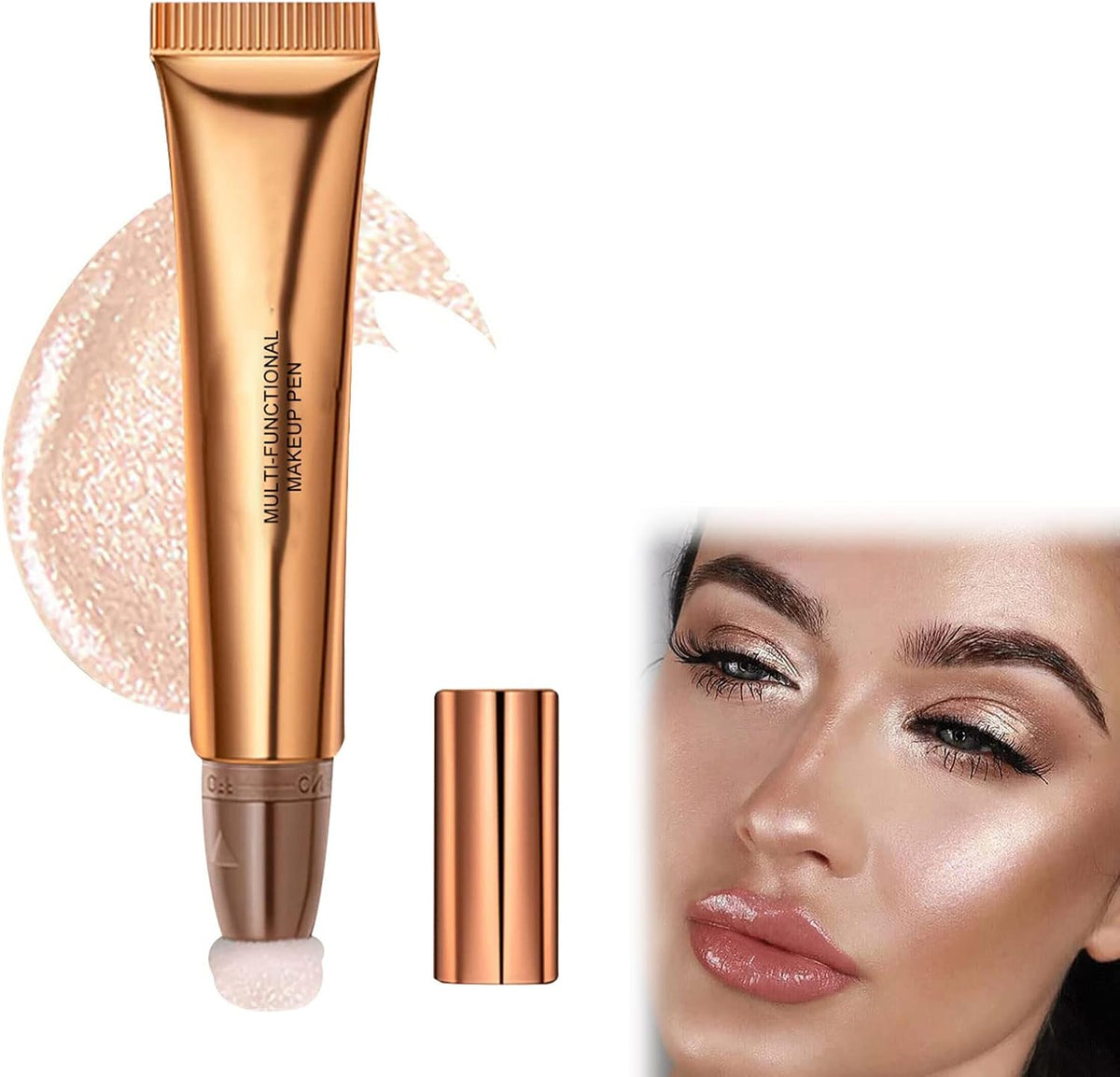 Líquido Contorno De Pared De Belleza, Pared De Belleza Líquida, Iluminador De Belleza, Contorno De Belleza, Varita, Iluminador De Contorno De Colorete, Barra Mágica Para Contorno De Crema, Con Cojín,