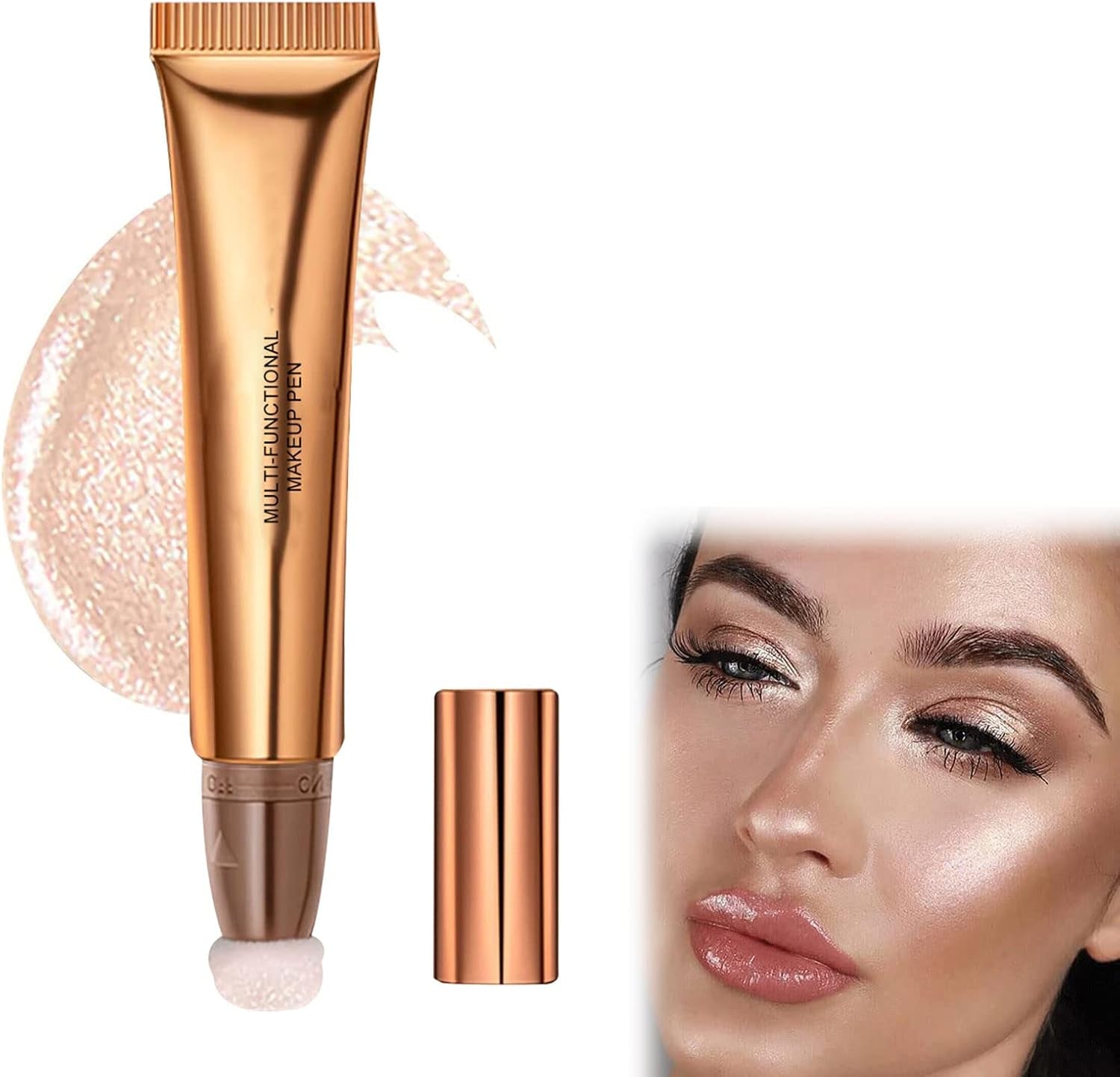 Líquido Contorno De Pared De Belleza, Pared De Belleza Líquida, Iluminador De Belleza, Contorno De Belleza, Varita, Iluminador De Contorno De Colorete, Barra Mágica Para Contorno De Crema, Con Cojín,