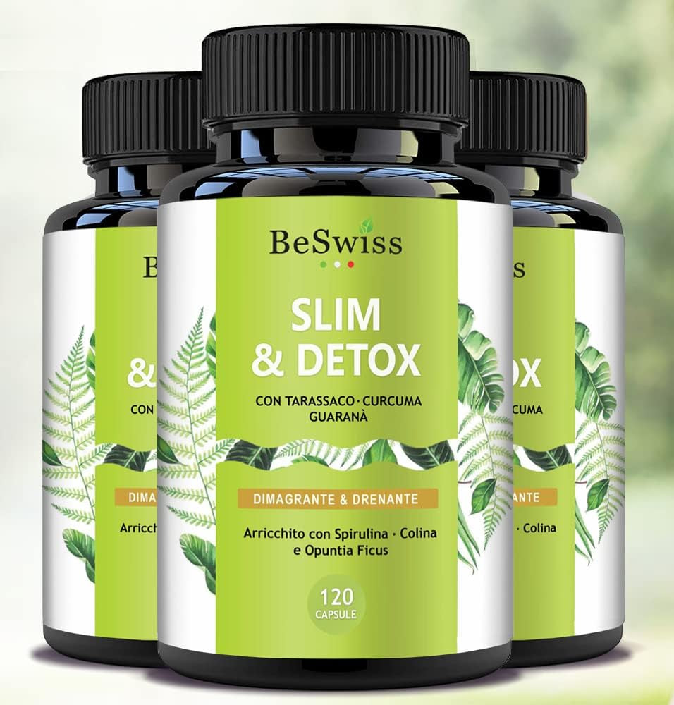 Slim Detox Adelgazante Potente - Anticelulítico Reductor, Drenante Diurético Para Vientre Plano Mujer Y Hombre. Pastillas Para Pérdida De Peso Y Retención De Líquidos. Adelgazar Rápido - Quemagrasas.