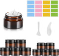 10 Tarros Vacíos De Cristal Ámbar, Tarros De Crema De 20 Ml/30 Ml, Frasco De Cristal Marrón, Con Adhesivo, Portátil, Rellenable, Color Marrón, Dispensador Para Loción, Crema, Cosméticos