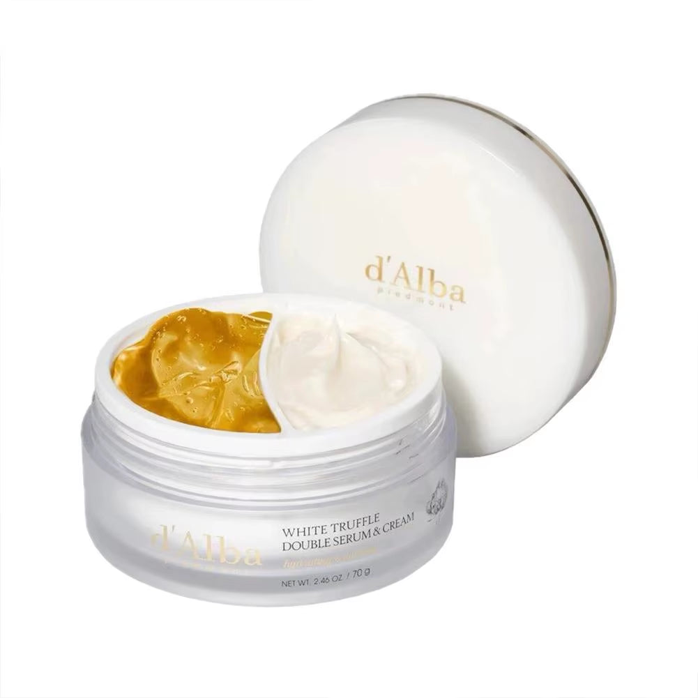 D'Alba Dual Cream White Truffle and Vitamin E Hydrates Moisturizes Soothes Sensitive and Dry Skin, and Improves Skin Elasticity