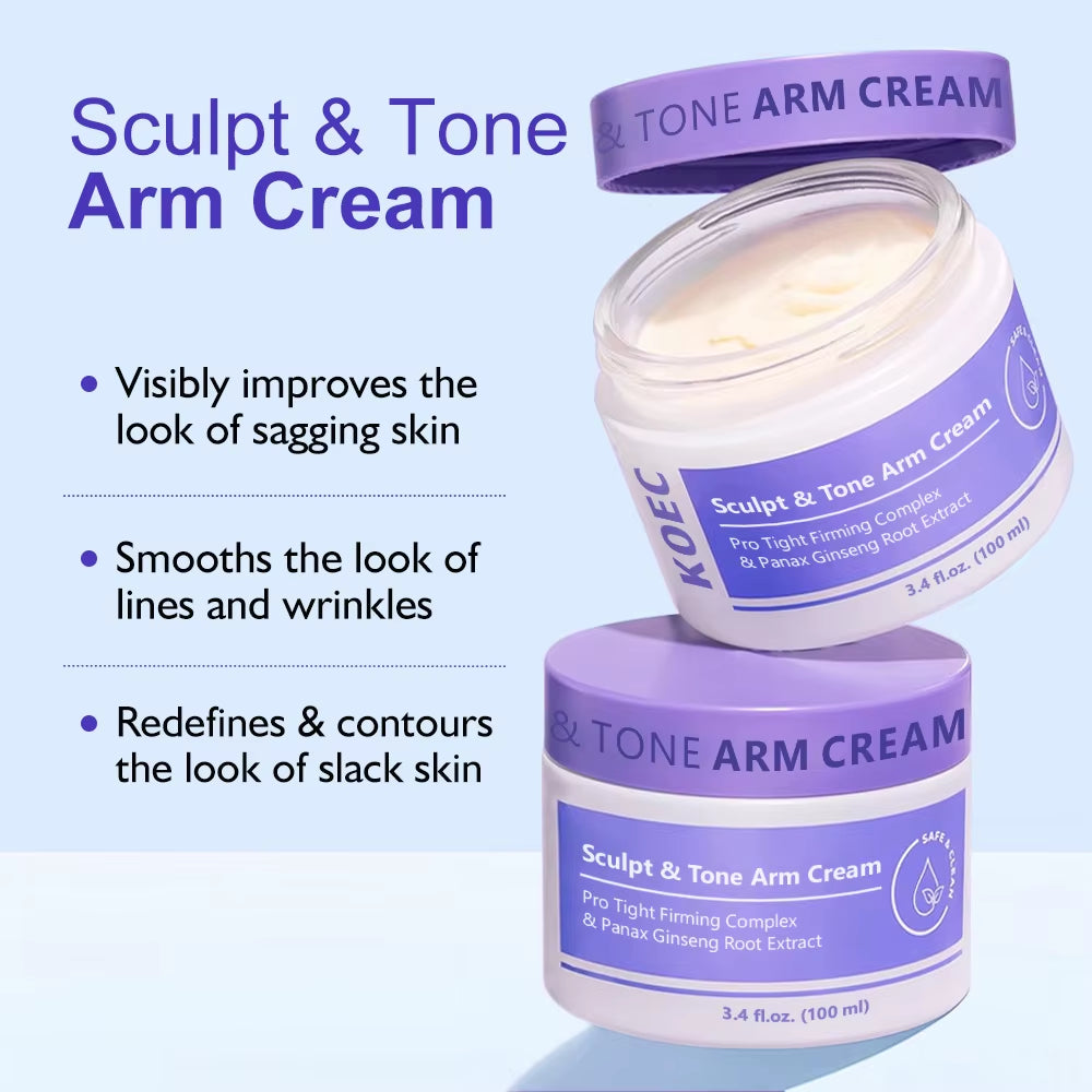 100Ml Purple Sculpt & Tone Arm Cream Lift and Firm Arm Cream Deeply Hydration Tightening Smoothing Loose Crepey Skin on the Arm