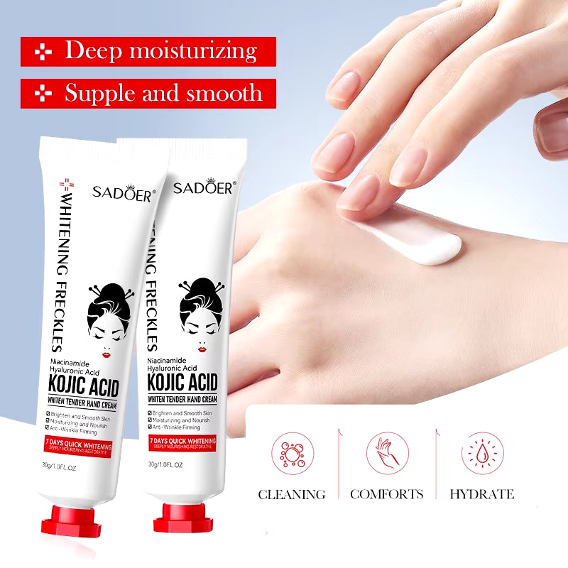 SADOER Kojic Acid Hand Cream Moisturizing Nourishing Brightening Hydrating Hand Creams Beauty Hands Skin Care Products