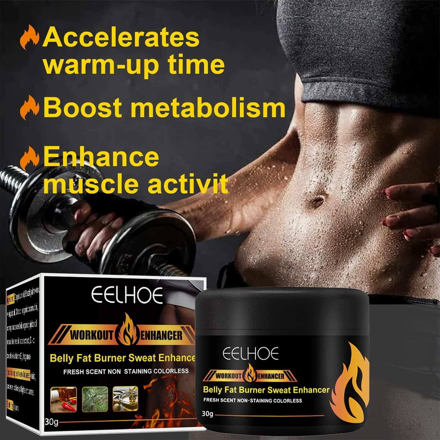 Abdominal Muscle Cream, Crema Anticelulítica, Crema Adelgazante, Crema Reafirmante Para Los Músculos, Crema Para Adelgazar Abdominal, Para Adelgazar Y Mejorar El Entrenamiento