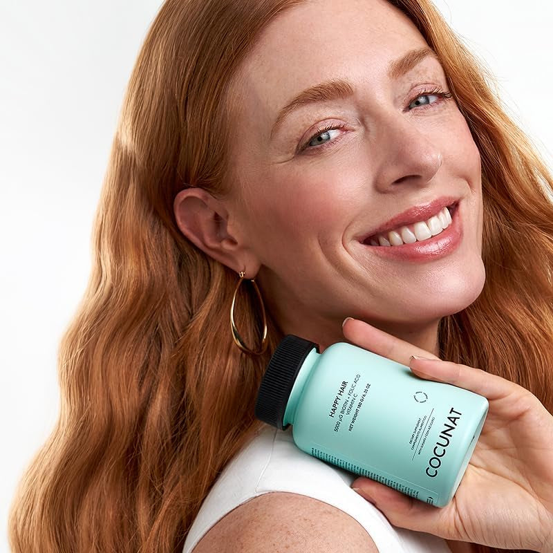COCUNAT - Happy Hair | Vitaminas Para El Cabello | Previene La Caída Del Cabello | Fortalece Y Estimula El Crecimiento | Biotina | Resultados En 6 Semanas | 60 Uds
