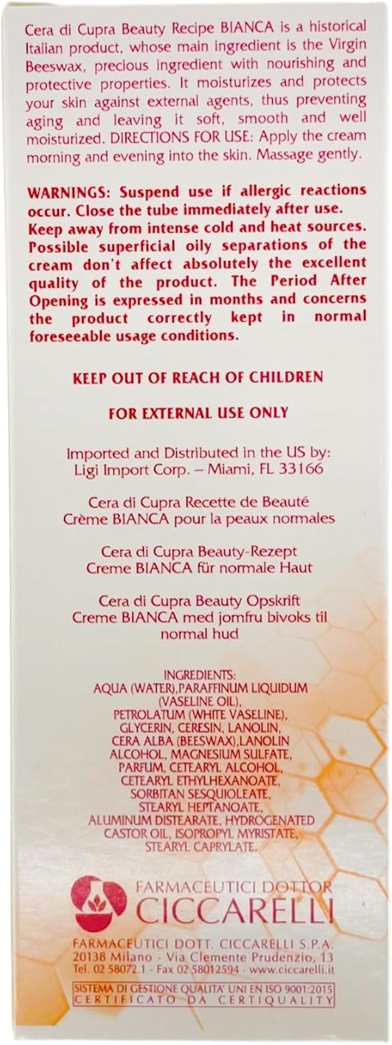 CUPRA Crema Tubo Blanca Antiedad 75 Ml. - Cremas Y Mascarillas Faciales