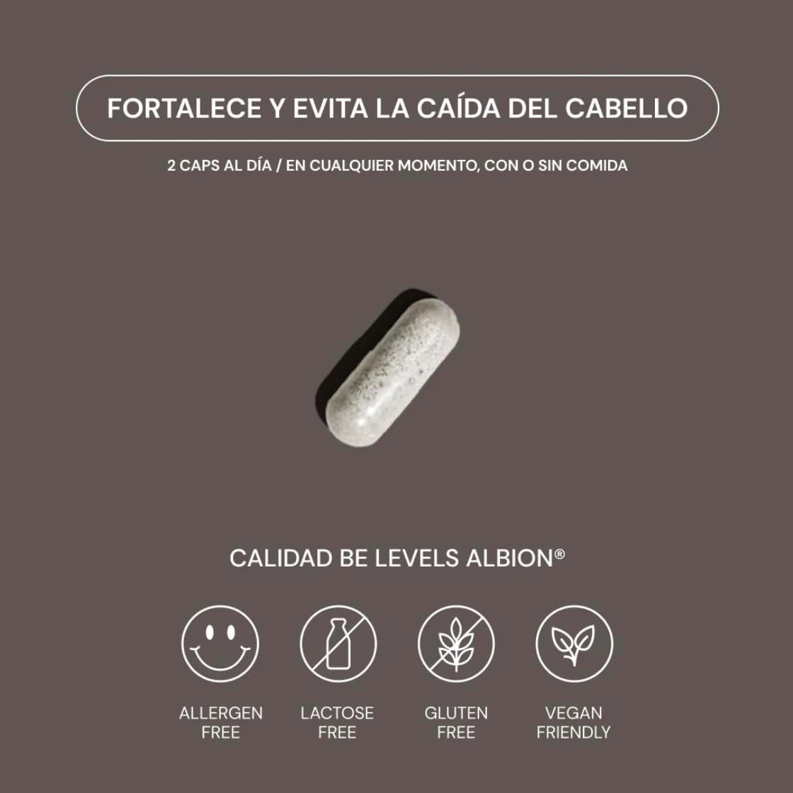 Biotina Para El Cabello Con Zinc - Vitaminas Anticaída Cabello Mujer Y Hombre - 60 Cápsulas Contra La Caída Del Pelo - Fortalece Y Estimula El Crecimiento Del Cabello | Hair Support - Be Levels