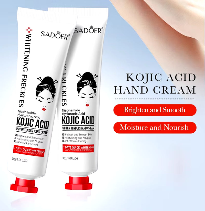 SADOER Kojic Acid Hand Cream Moisturizing Nourishing Brightening Hydrating Hand Creams Beauty Hands Skin Care Products