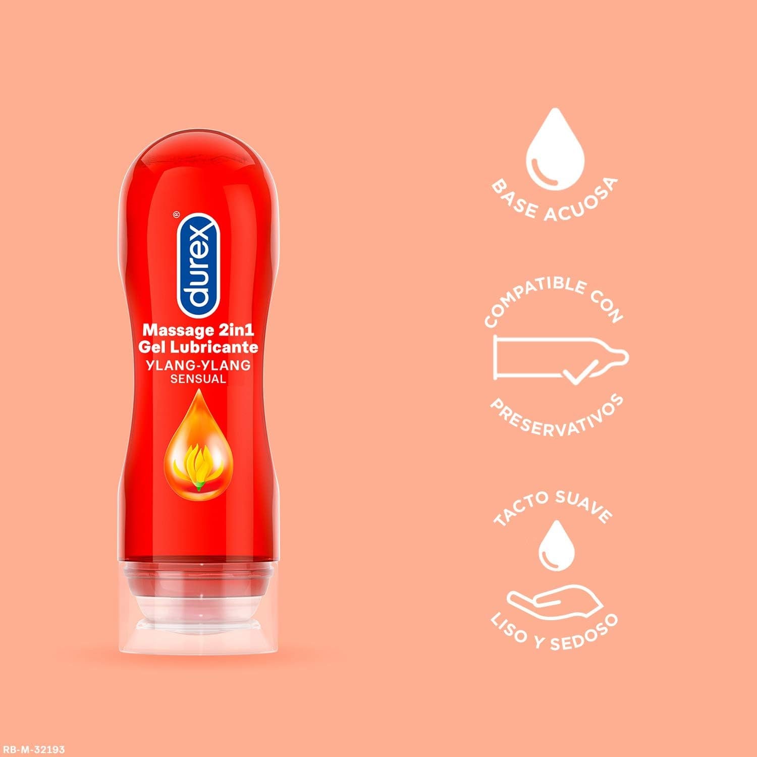 Durex Pack Gel Lubricante Massage Sensual 200Ml + Gel Intense Orgasmic 10 Ml, Pack Ahorro