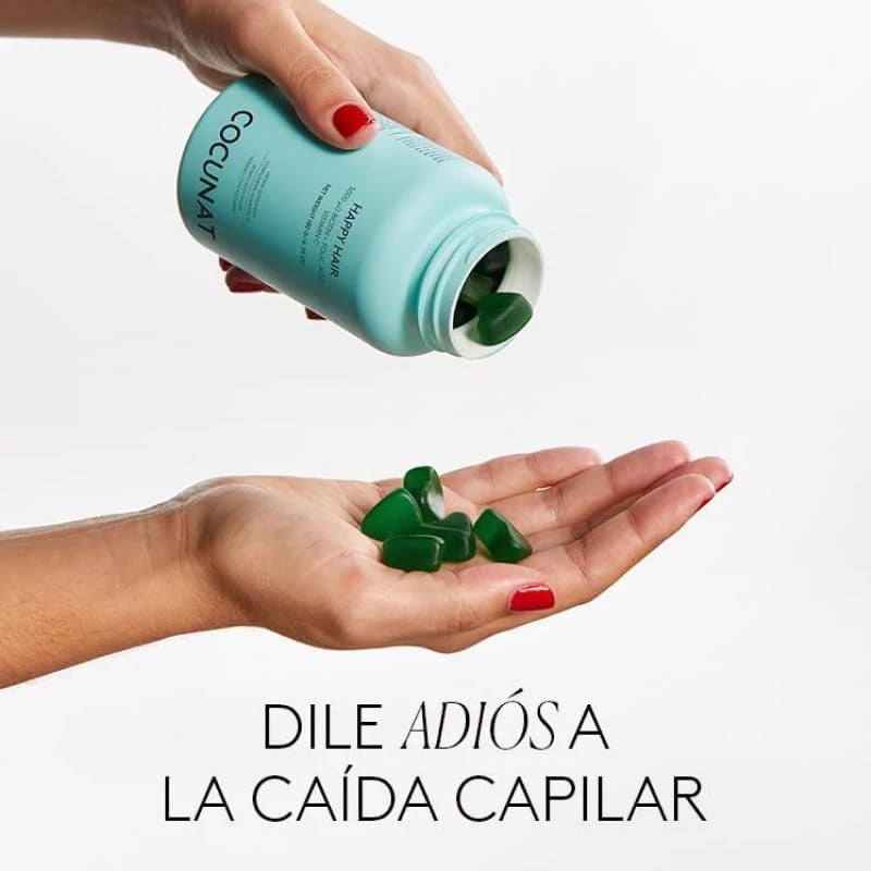 COCUNAT - Happy Hair | Vitaminas Para El Cabello | Previene La Caída Del Cabello | Fortalece Y Estimula El Crecimiento | Biotina | Resultados En 6 Semanas | 60 Uds