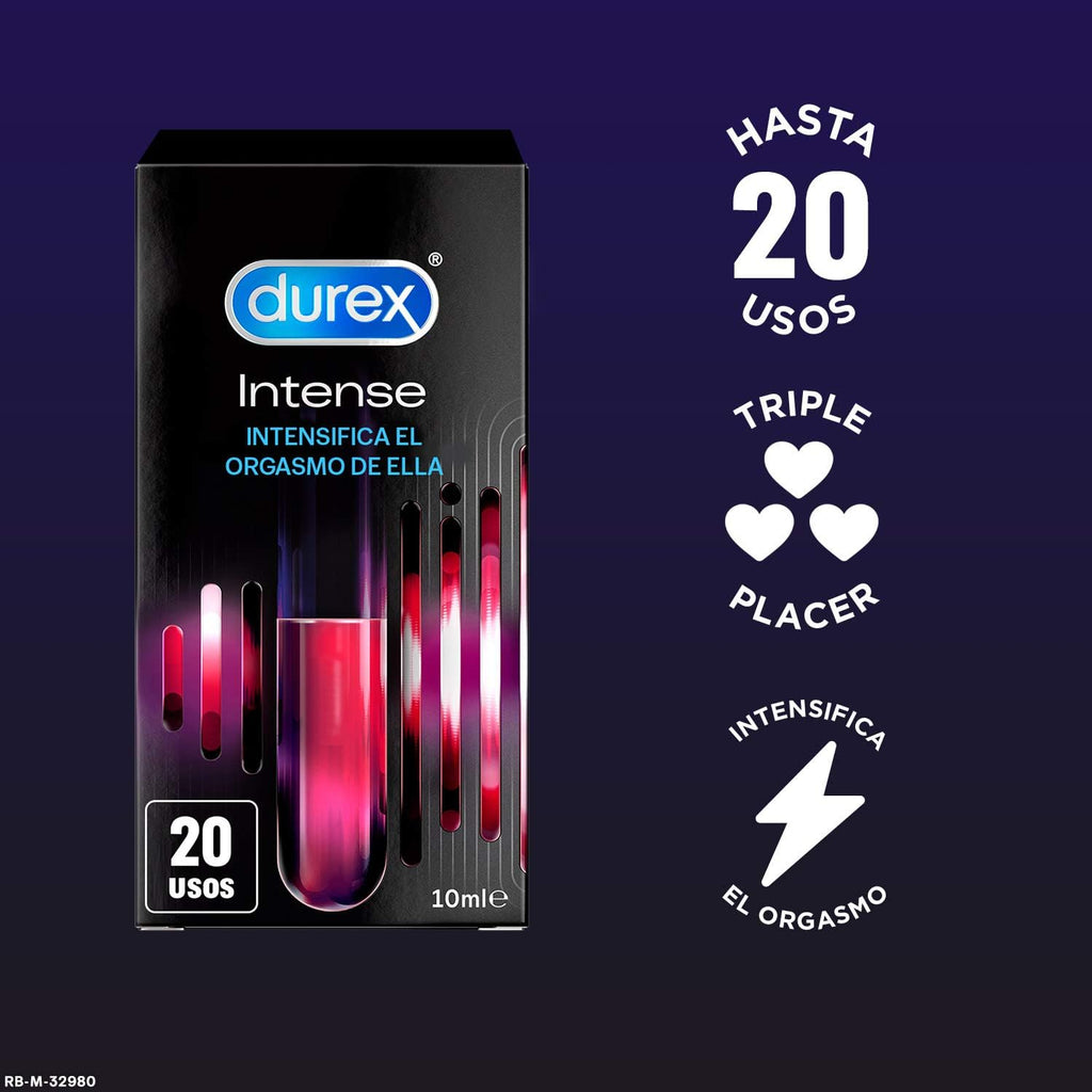 Durex Pack Gel Lubricante Massage Sensual 200Ml + Gel Intense Orgasmic 10 Ml, Pack Ahorro