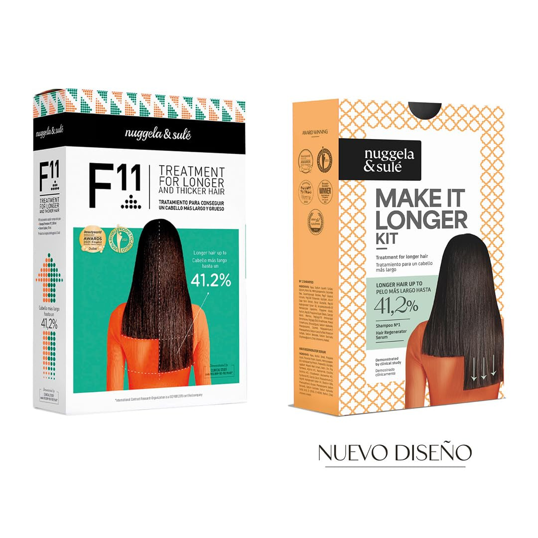 Nuggela & Sulé Make It Longer Hair Kit. Tratamiento Que Acelera El Crecimiento Del Cabello Hasta En Un 41,2%. Demostrado Mediante Estudio Clínico. 250 Ml + 70 Ml