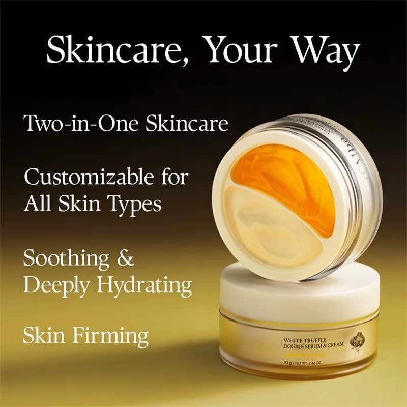 D'Alba Dual Cream White Truffle and Vitamin E Hydrates Moisturizes Soothes Sensitive and Dry Skin, and Improves Skin Elasticity