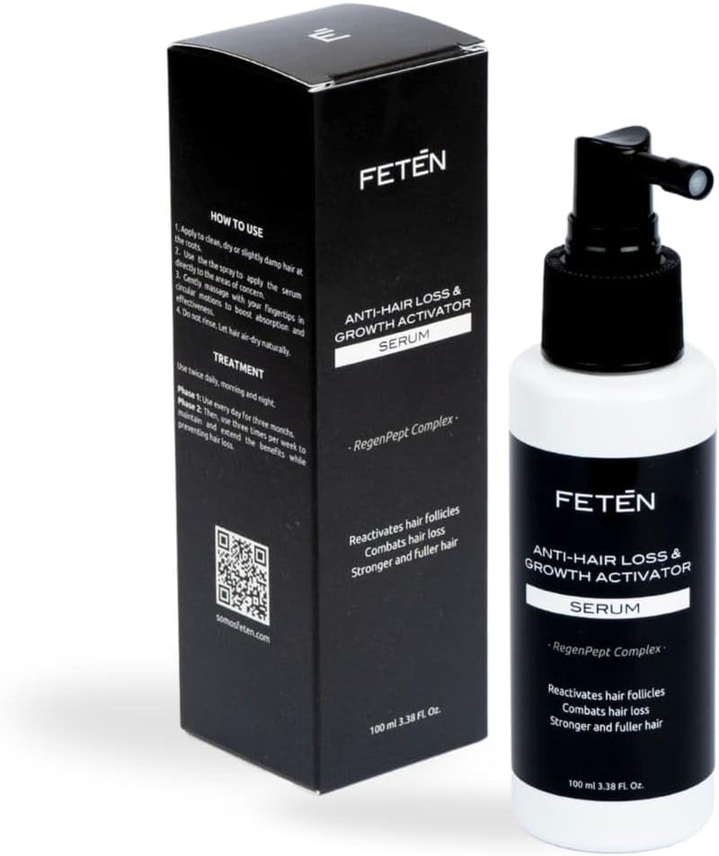 FETEN Sérum Anticaída Para Hombre, Tratamiento Para La Caída Del Cabello Formato Spray, Loción Capilar Crece Pelo, anti Hair Loss Regrowth Treatment, Solución Tónico Crecepelo