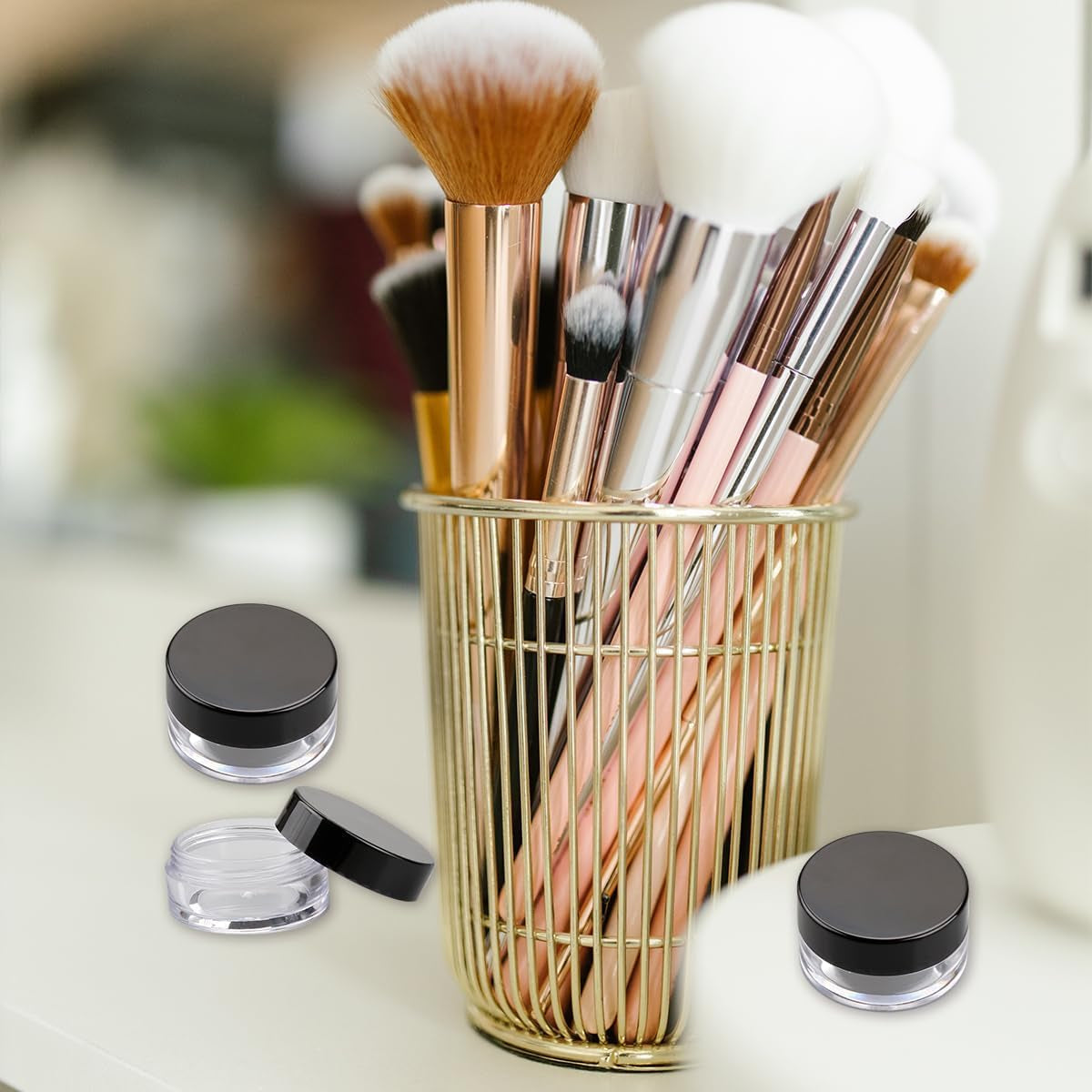 Tarros De Cosméticos Recargables, Macetas De Muestra Para Cosméticos, Macetas De Maquillaje Pequeñas De 10 Gramos Con Tapas, 4 Unidades, Recipientes De Plástico Para Muestras De Maquillaje