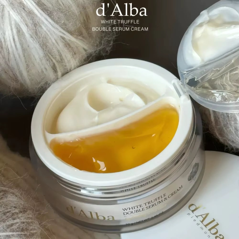 D'Alba Dual Cream White Truffle and Vitamin E Hydrates Moisturizes Soothes Sensitive and Dry Skin, and Improves Skin Elasticity